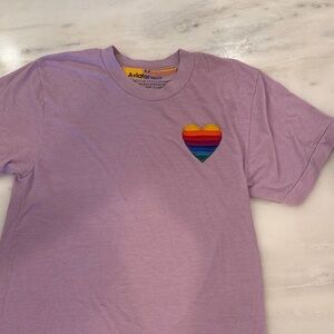 Aviator Nation Lavender Tee with Rainbow Heart